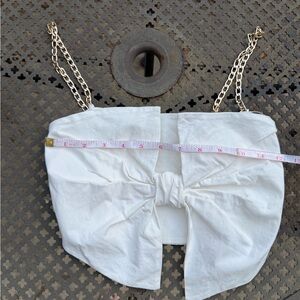 Zara white bow halter top